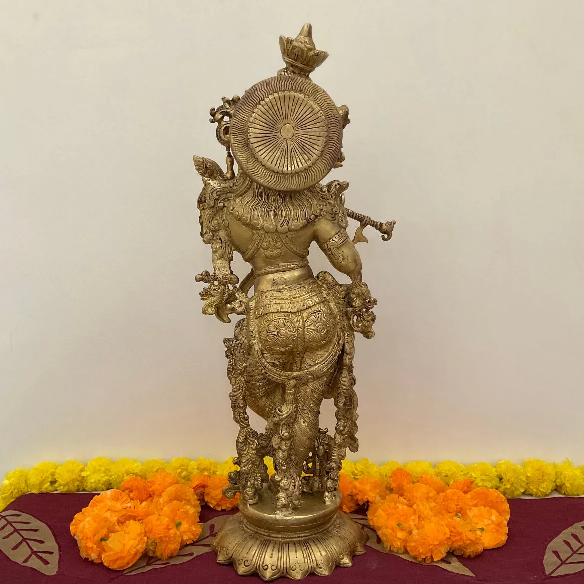 25 Inches Brass Krishna Idol, Home Entrance and Pooja Statue