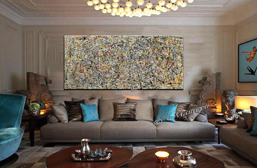 Abstract Angel Paintings | Jackson Pollock Style | Large Modern Art - Vintage Beauty 102