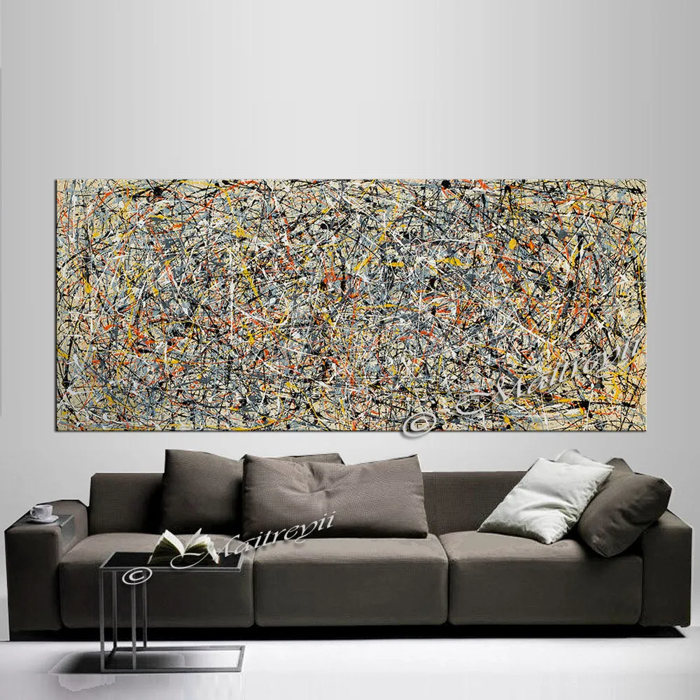 Abstract Angel Paintings | Jackson Pollock Style | Large Modern Art - Vintage Beauty 102