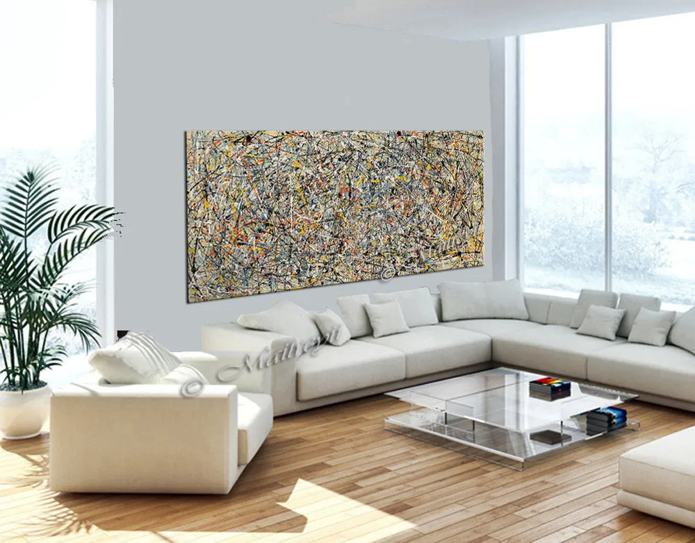 Abstract Angel Paintings | Jackson Pollock Style | Large Modern Art - Vintage Beauty 102