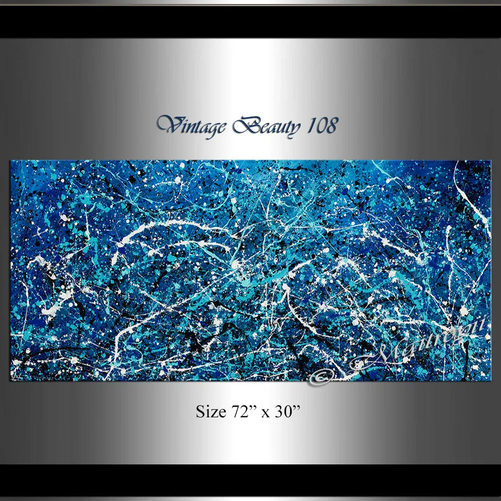 Abstract Angel Paintings | Jackson Pollock Style | Large Modern Art - Vintage Beauty 108