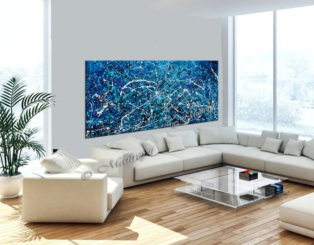 Abstract Angel Paintings | Jackson Pollock Style | Large Modern Art - Vintage Beauty 108