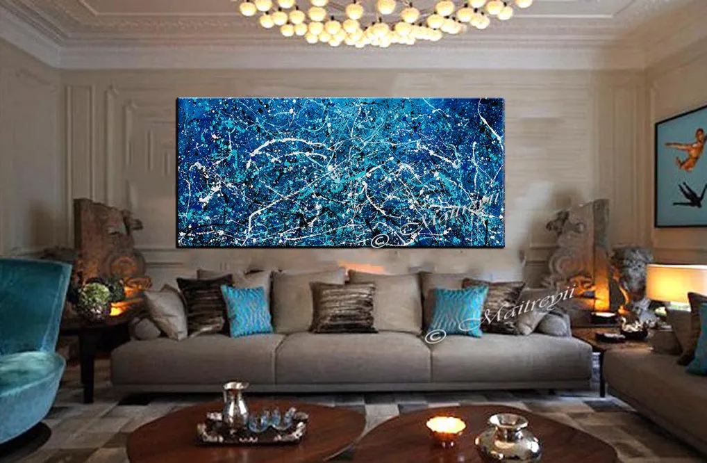 Abstract Angel Paintings | Jackson Pollock Style | Large Modern Art - Vintage Beauty 108