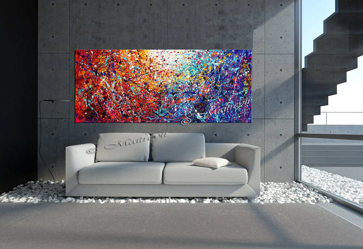 Abstract Angel Paintings | Jackson Pollock Style | Large Modern Art - Vintage Beauty 110