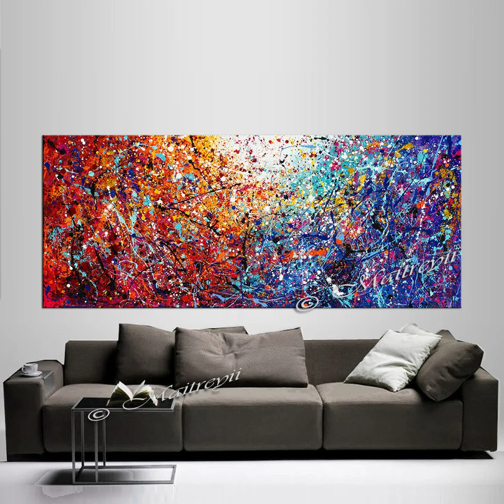 Abstract Angel Paintings | Jackson Pollock Style | Large Modern Art - Vintage Beauty 110