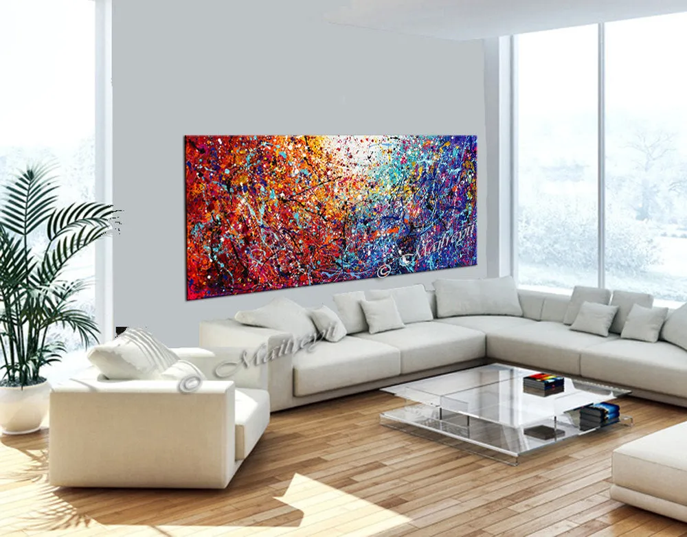 Abstract Angel Paintings | Jackson Pollock Style | Large Modern Art - Vintage Beauty 110