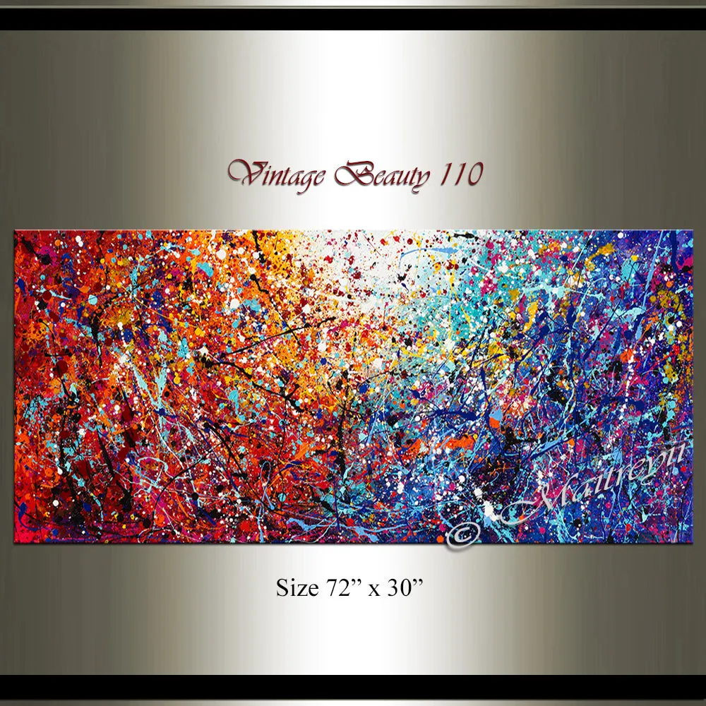 Abstract Angel Paintings | Jackson Pollock Style | Large Modern Art - Vintage Beauty 110