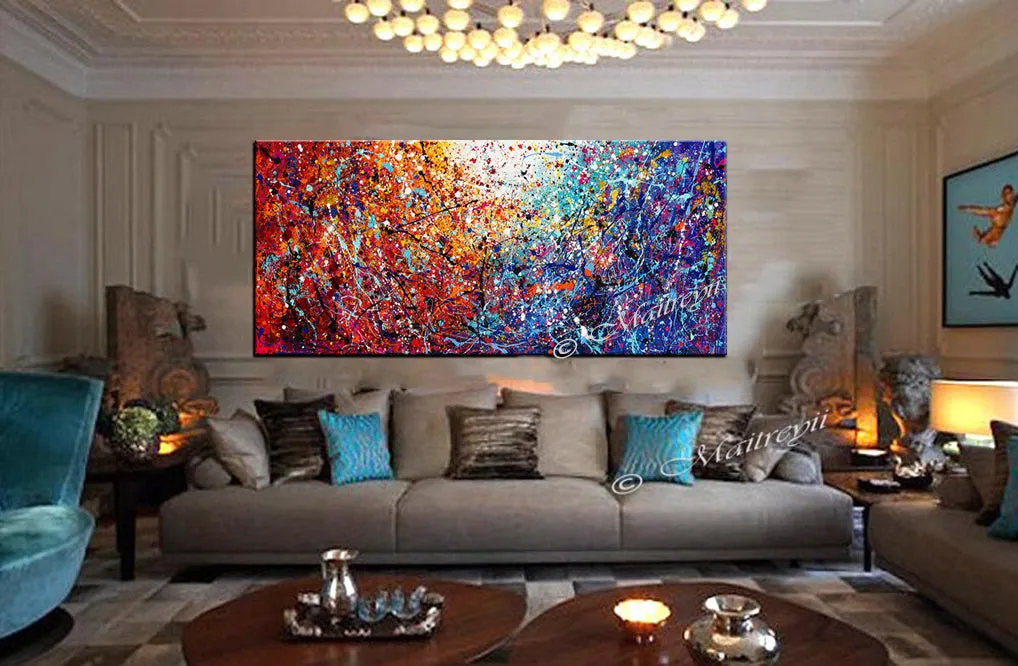 Abstract Angel Paintings | Jackson Pollock Style | Large Modern Art - Vintage Beauty 110