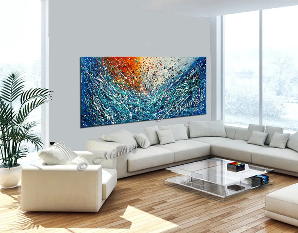 Abstract Angel Paintings | Jackson Pollock Style | Large Modern Art - Vintage Beauty 113