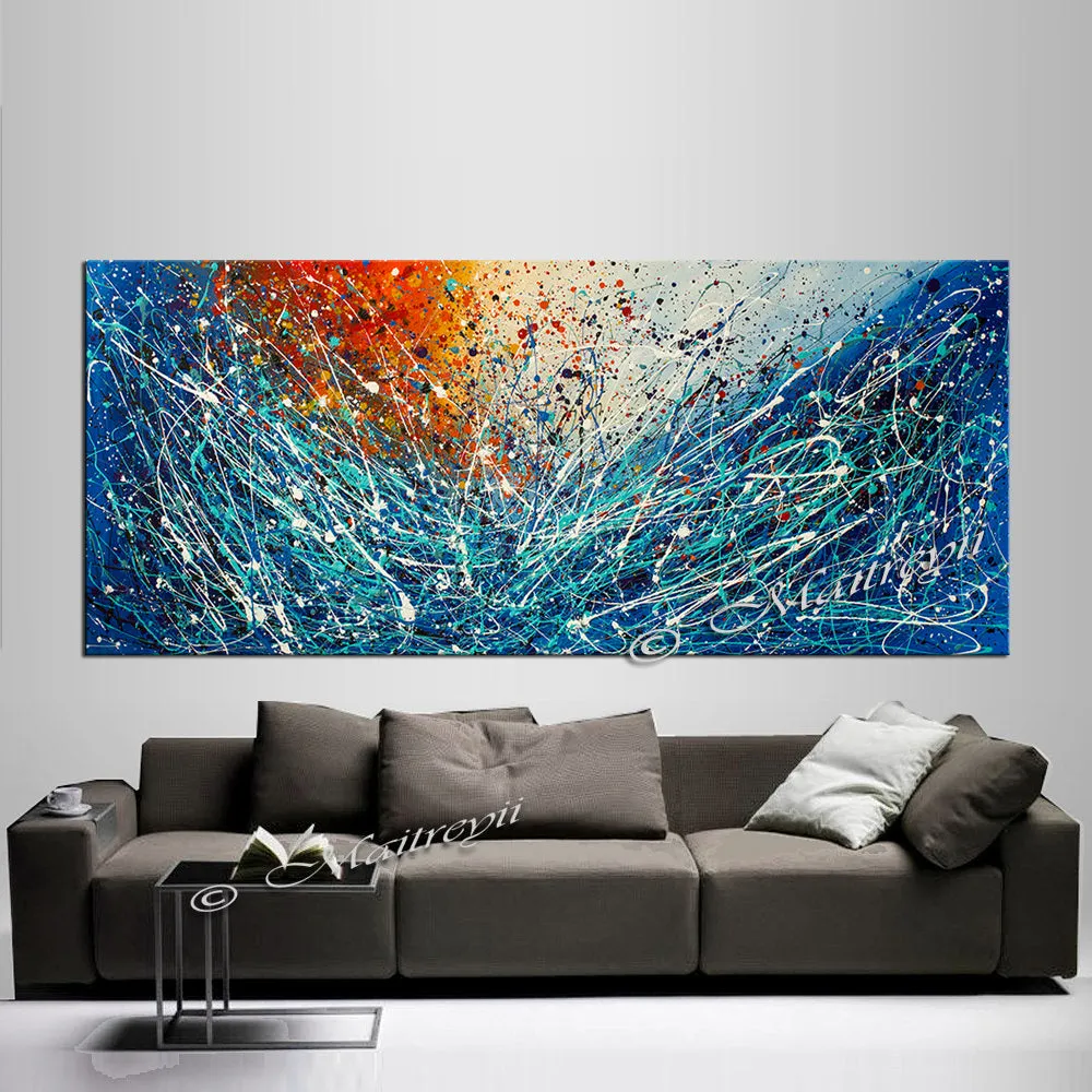 Abstract Angel Paintings | Jackson Pollock Style | Large Modern Art - Vintage Beauty 113