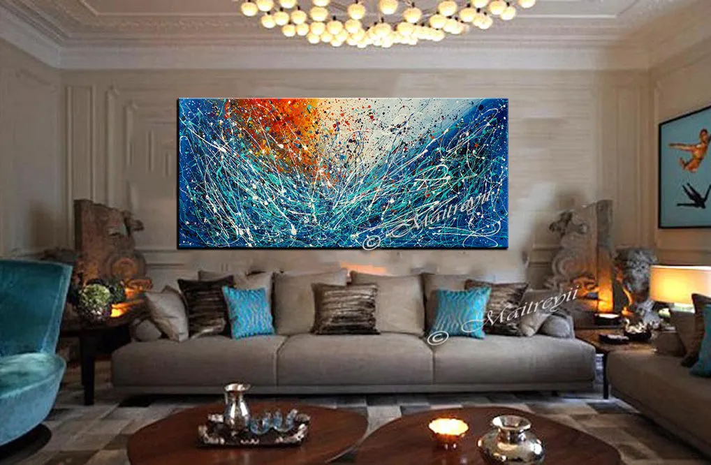 Abstract Angel Paintings | Jackson Pollock Style | Large Modern Art - Vintage Beauty 113