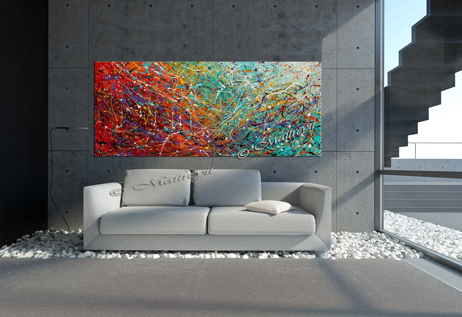 Abstract Angel Paintings | Jackson Pollock Style | Large Modern Art - Vintage Beauty 99