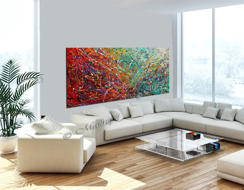 Abstract Angel Paintings | Jackson Pollock Style | Large Modern Art - Vintage Beauty 99