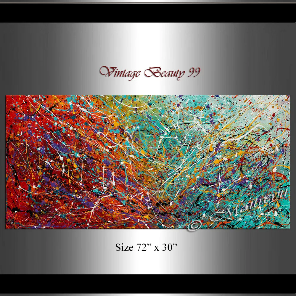 Abstract Angel Paintings | Jackson Pollock Style | Large Modern Art - Vintage Beauty 99