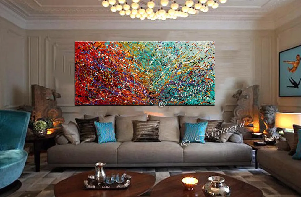 Abstract Angel Paintings | Jackson Pollock Style | Large Modern Art - Vintage Beauty 99