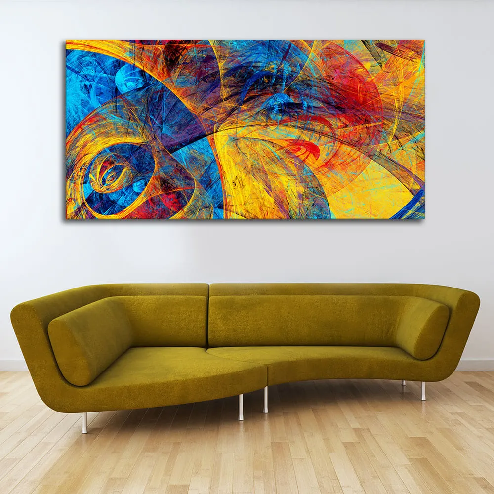 Abstract Beautiful Colorful Textured Design Premium Canvas Wall Painting