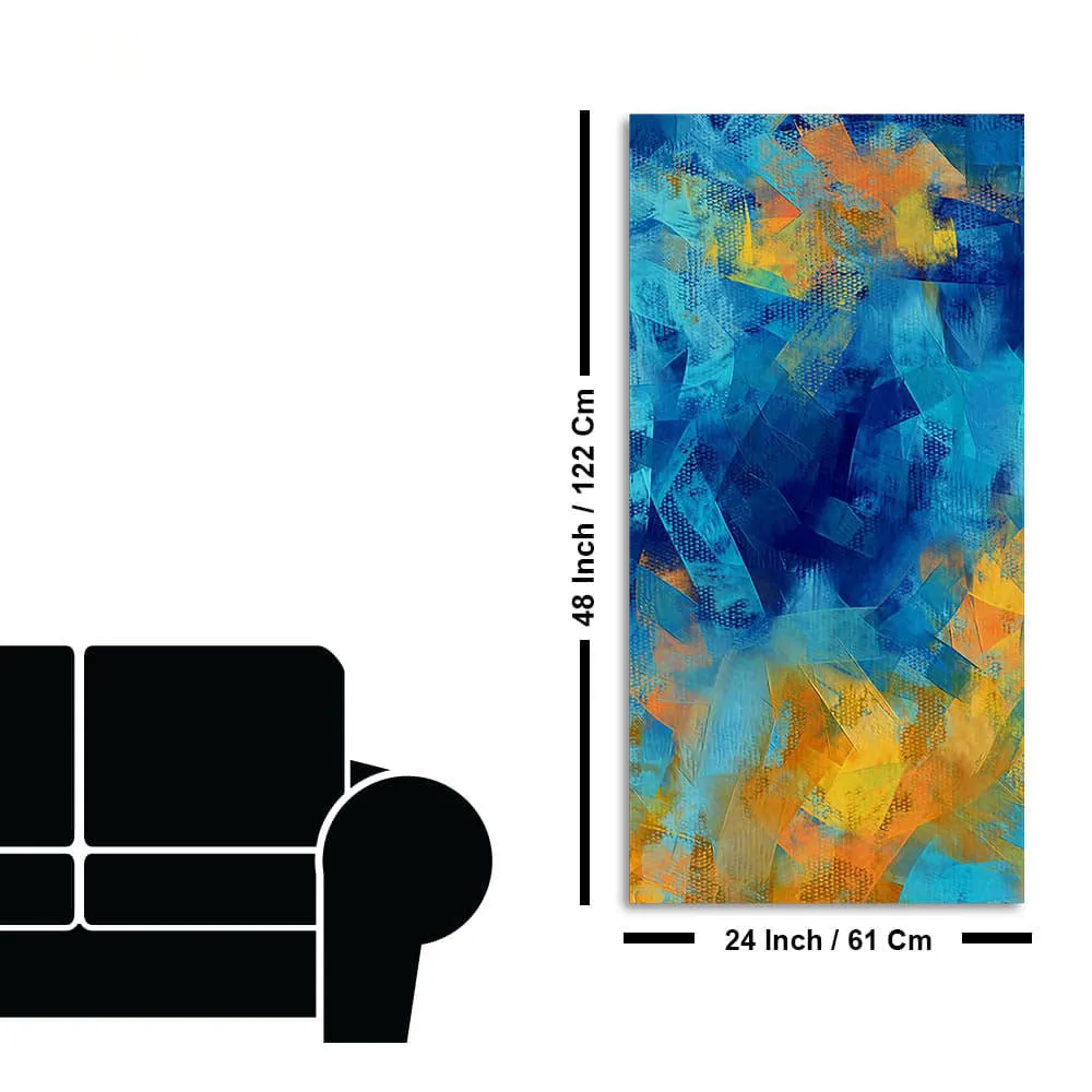 Abstract Colorful Blue Textured Art Canvas Wall Painting