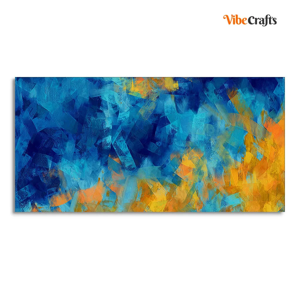 Abstract Colorful Blue Textured Design Art Canvas Wall Painting