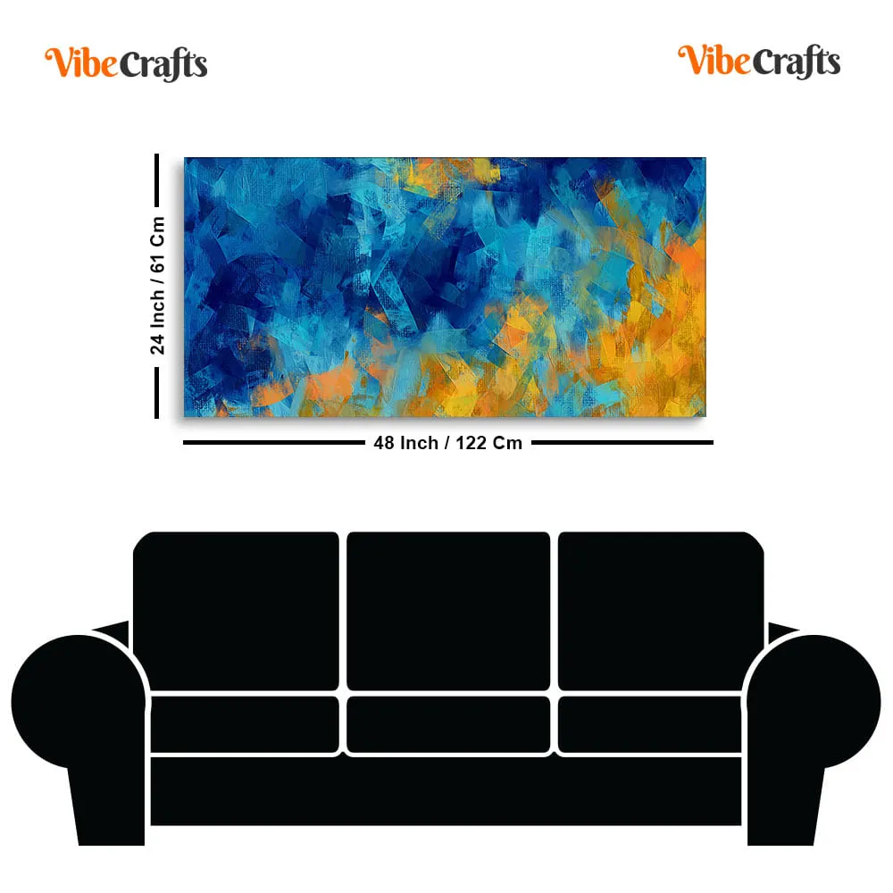 Abstract Colorful Blue Textured Design Art Canvas Wall Painting