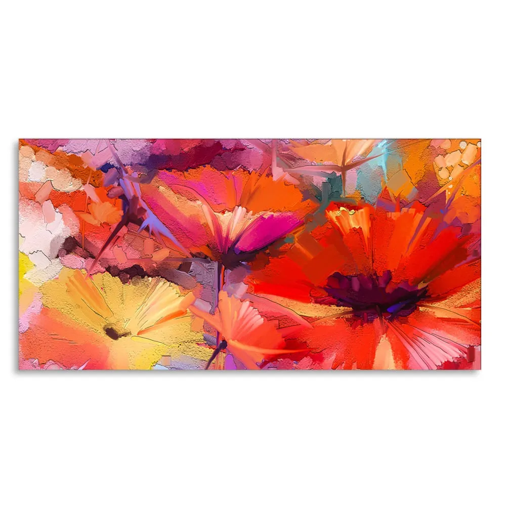 Abstract Colorful Composition of Vibrant Spring Floral Canvas Wall Painting