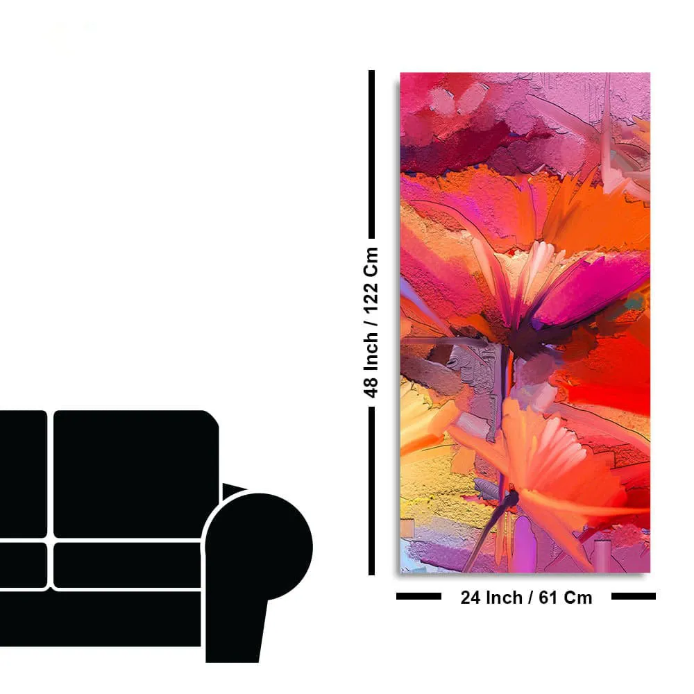 Abstract Colorful Composition of Vibrant Spring Floral Premium Canvas Wall Painting