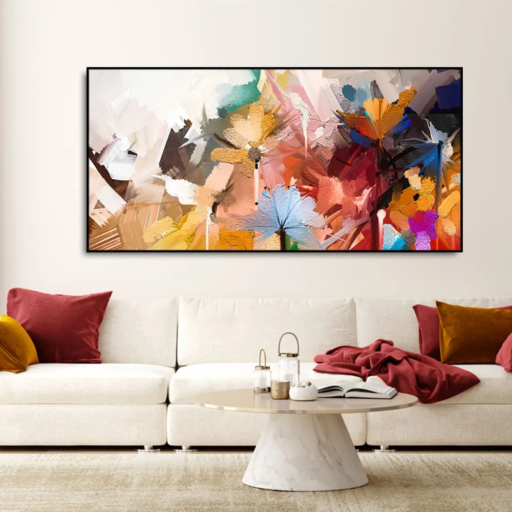 Abstract Colorful Floral Flower art Canvas Wall Painting