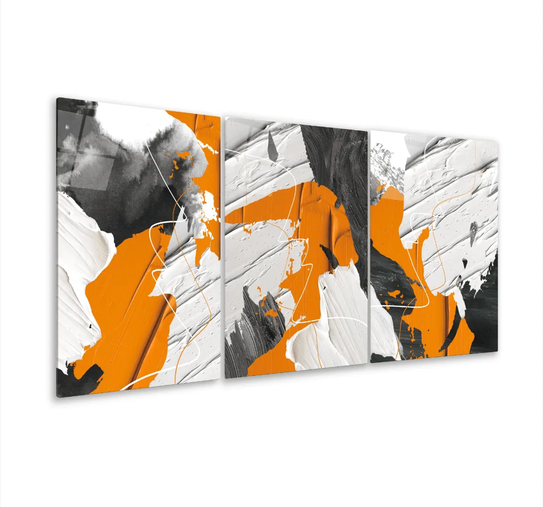 Abstract Design Glass Wall Art & Set of 3