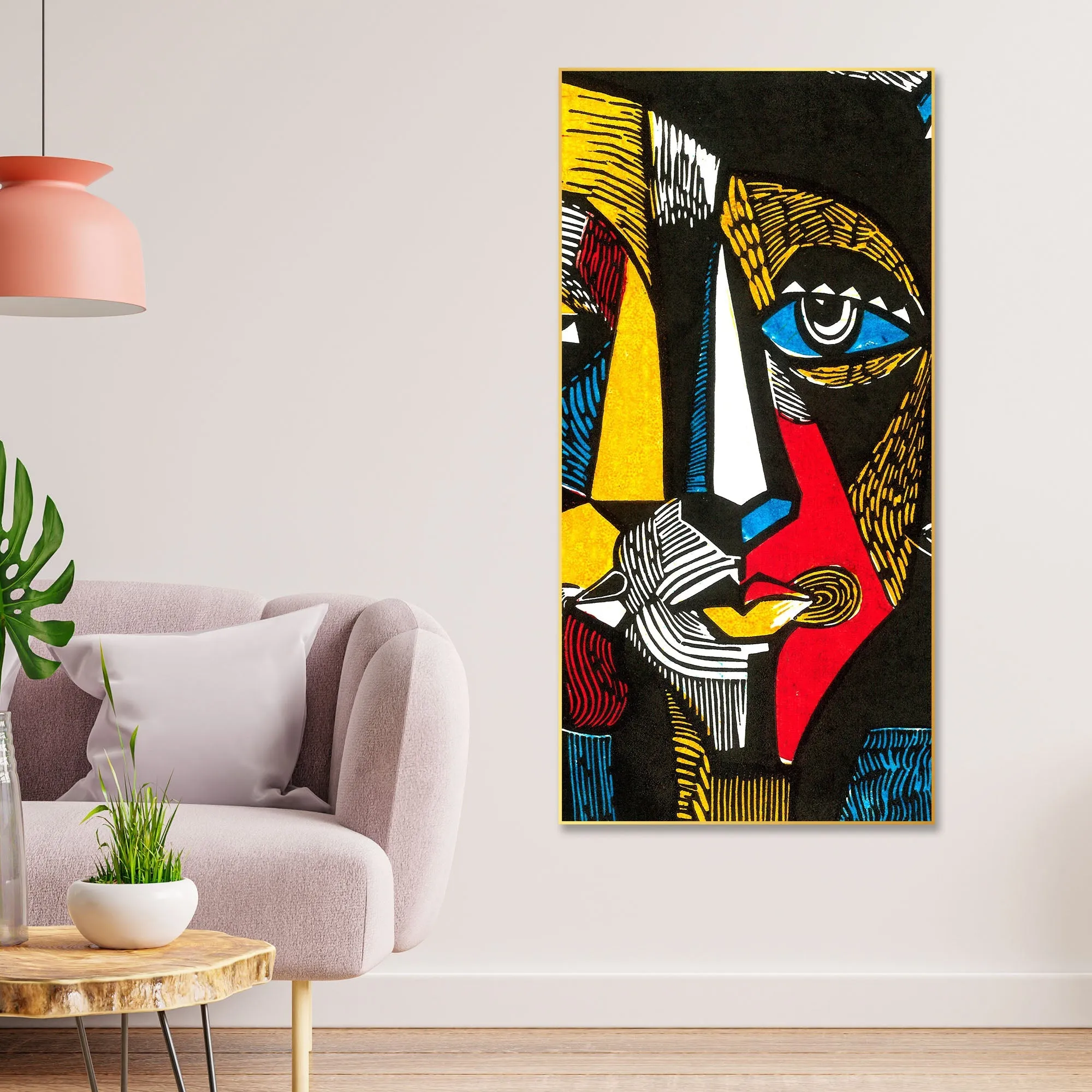 Abstract Faces Floating Canvas Wall Painting