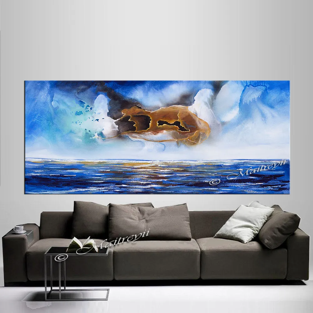 Abstract Modern Art Oil Painting on Canvas Modern Wall Art Mystic Texture Painting - Seascape 20