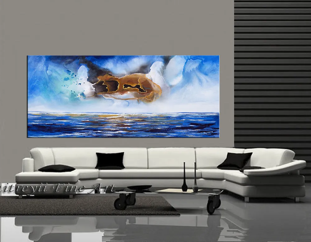 Abstract Modern Art Oil Painting on Canvas Modern Wall Art Mystic Texture Painting - Seascape 20