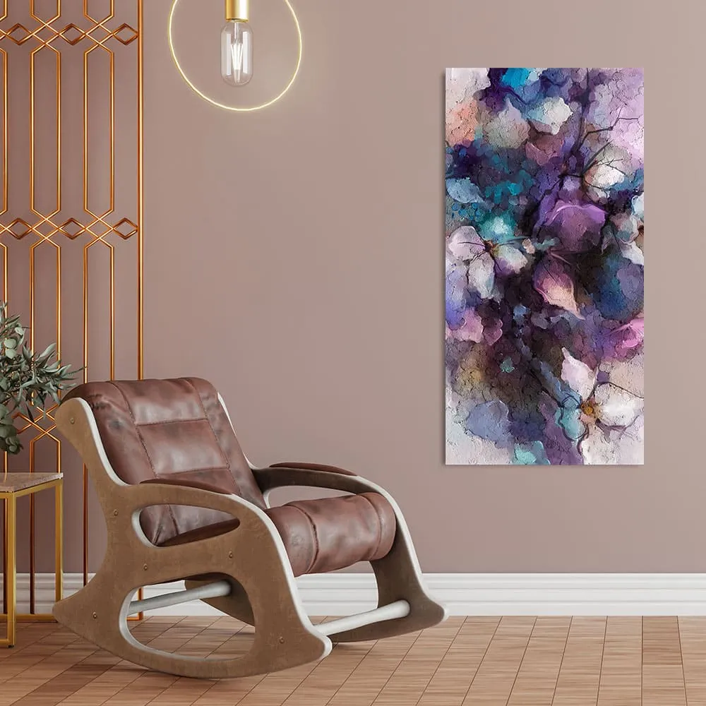 Abstract Purple Ethereal Floral Design Canvas Wall Painting