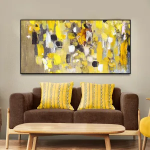 Abstract Yellow Wall Art Premium Canvas Wall Painting