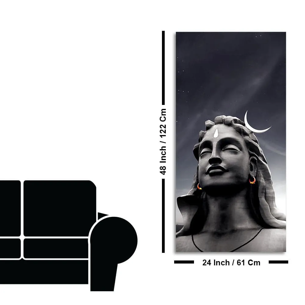 Adiyogi Shiva with Moon on the Head Canvas Wall Painting