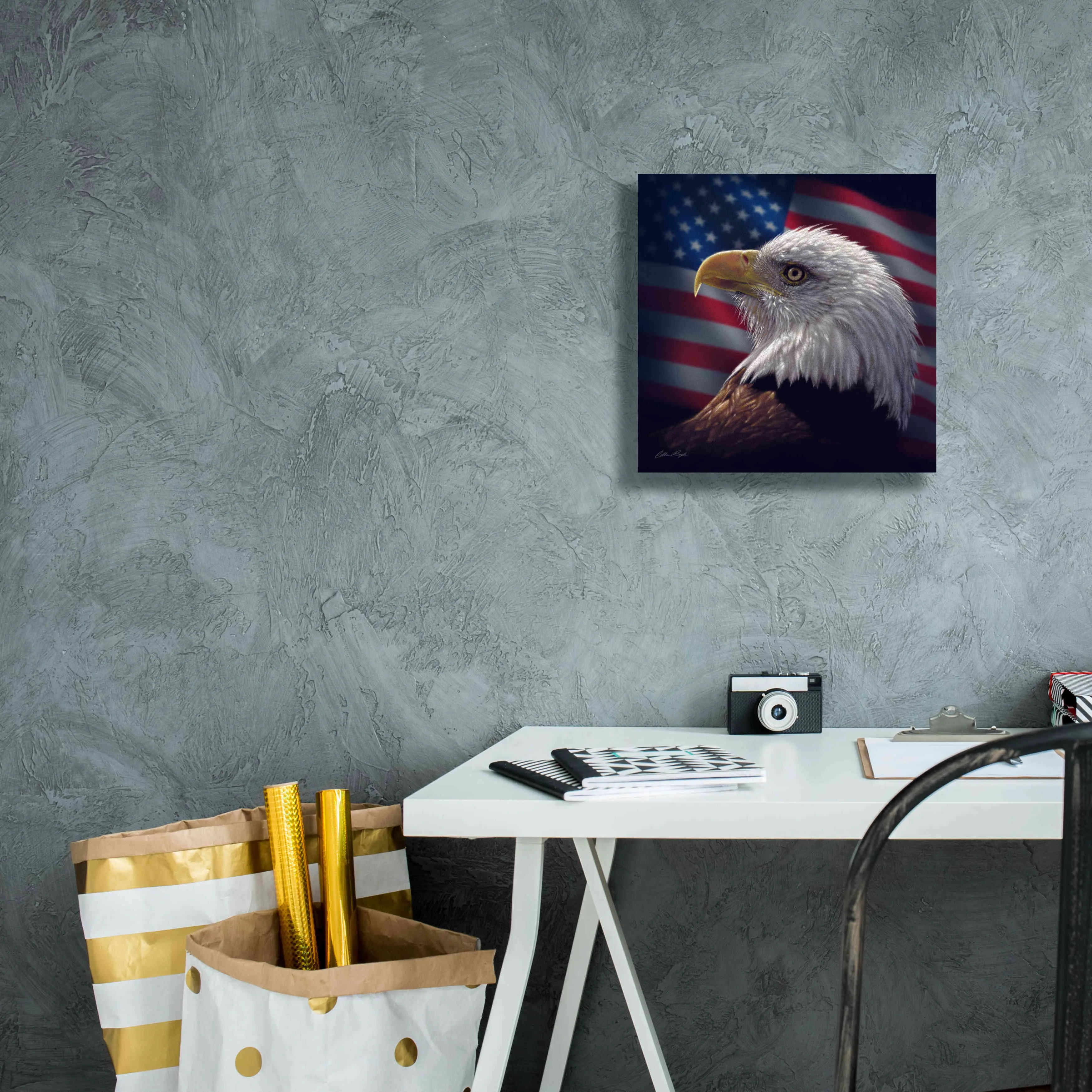 'American Bald Eagle' by Collin Bogle, Canvas Wall Art