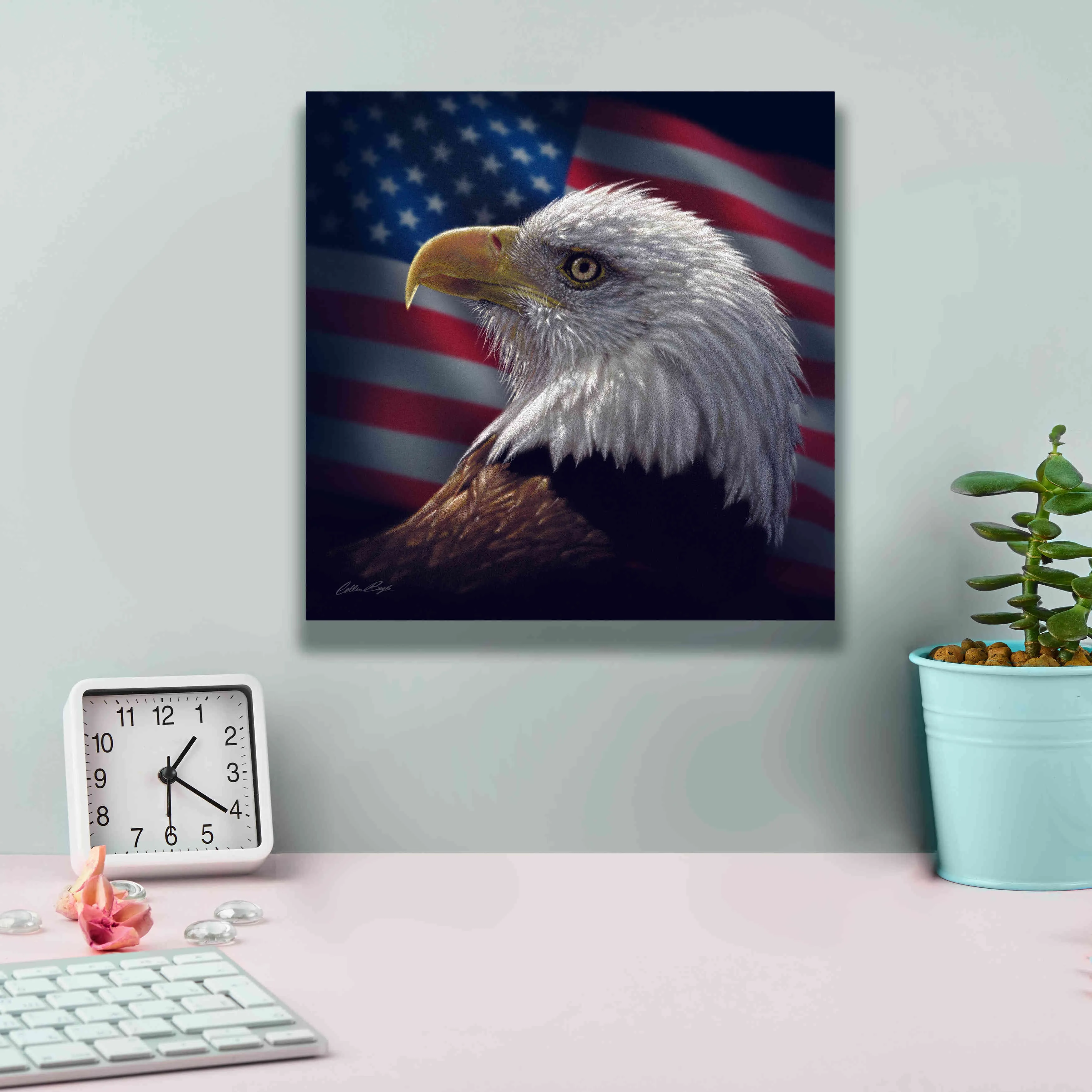 'American Bald Eagle' by Collin Bogle, Canvas Wall Art