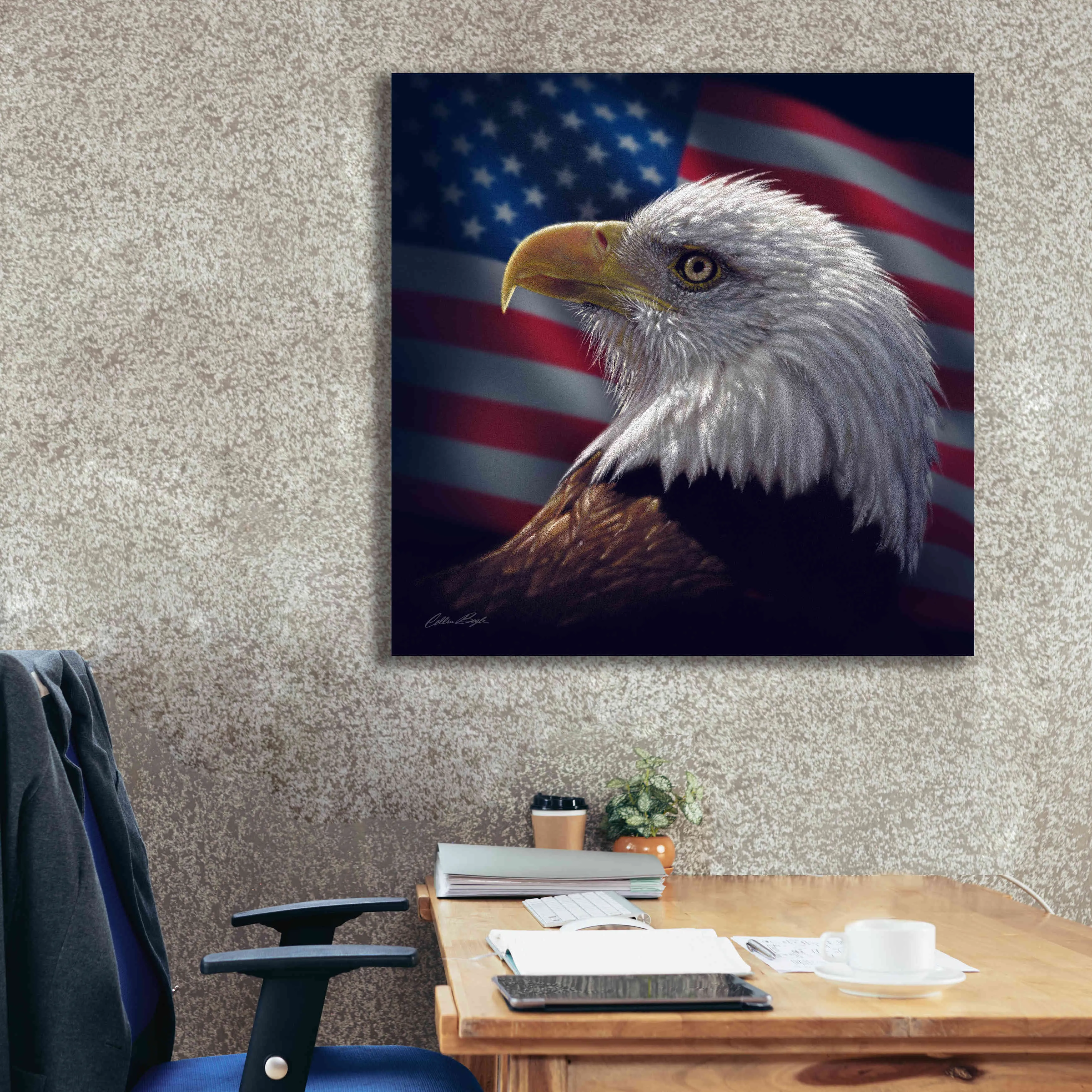 'American Bald Eagle' by Collin Bogle, Canvas Wall Art