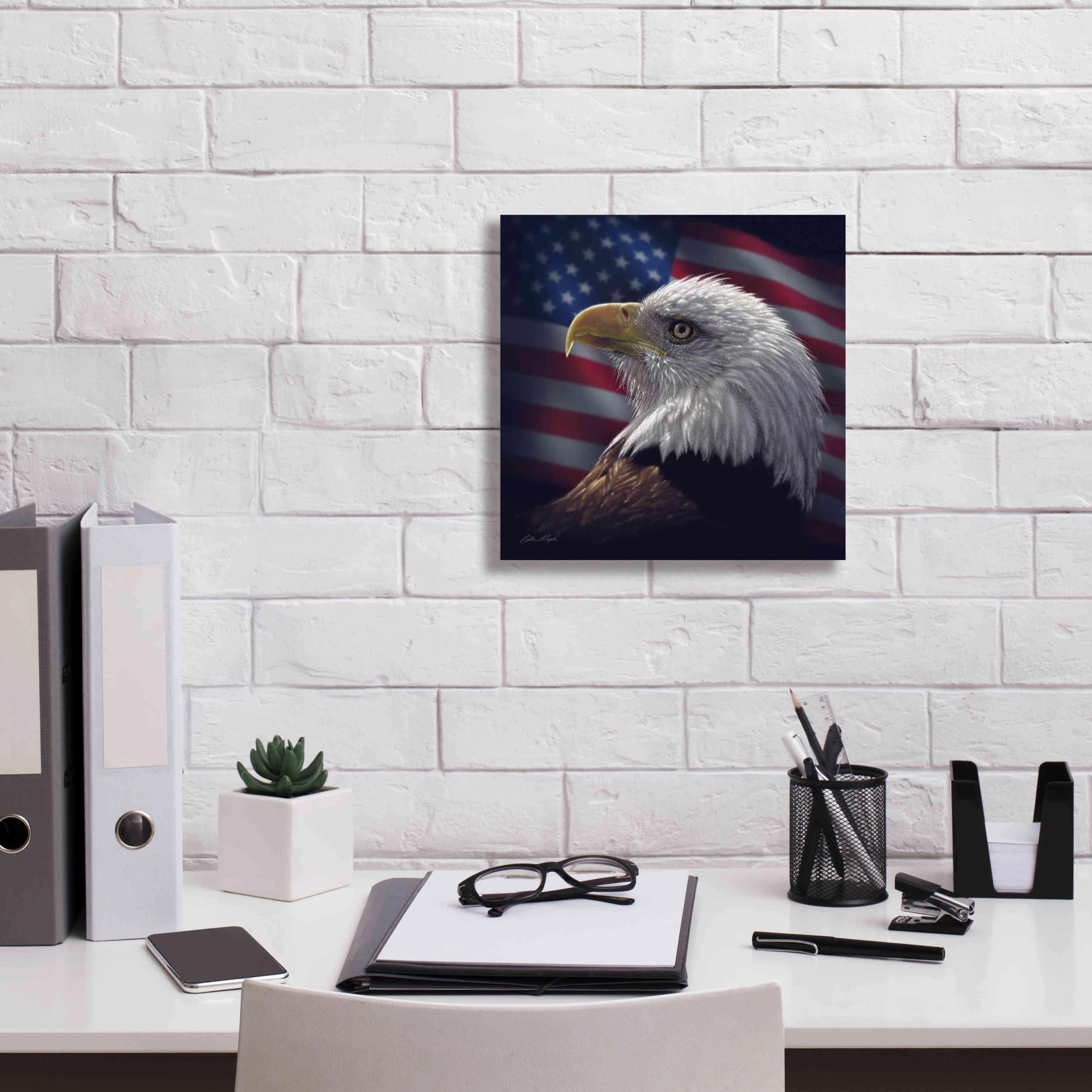 'American Bald Eagle' by Collin Bogle, Canvas Wall Art