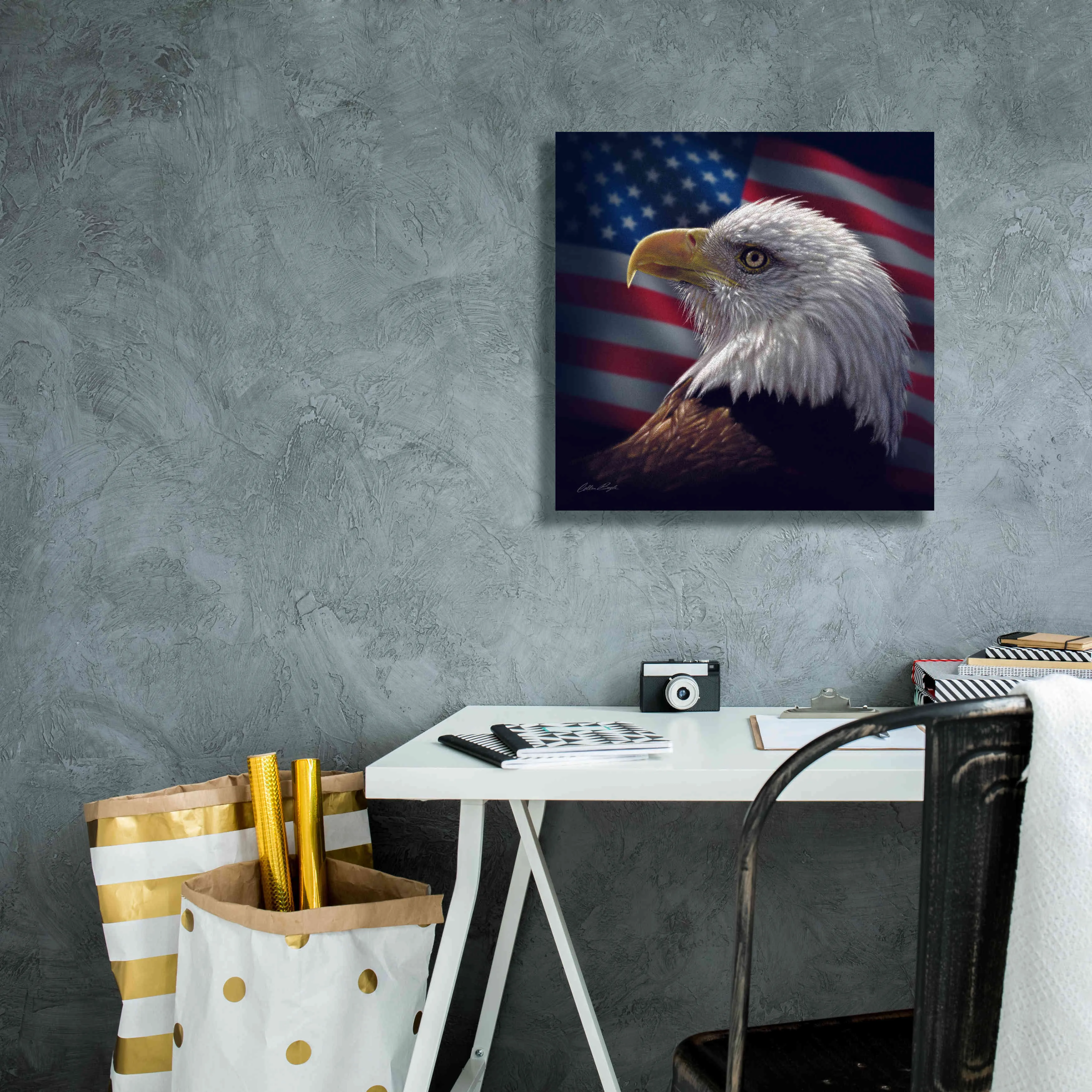 'American Bald Eagle' by Collin Bogle, Canvas Wall Art