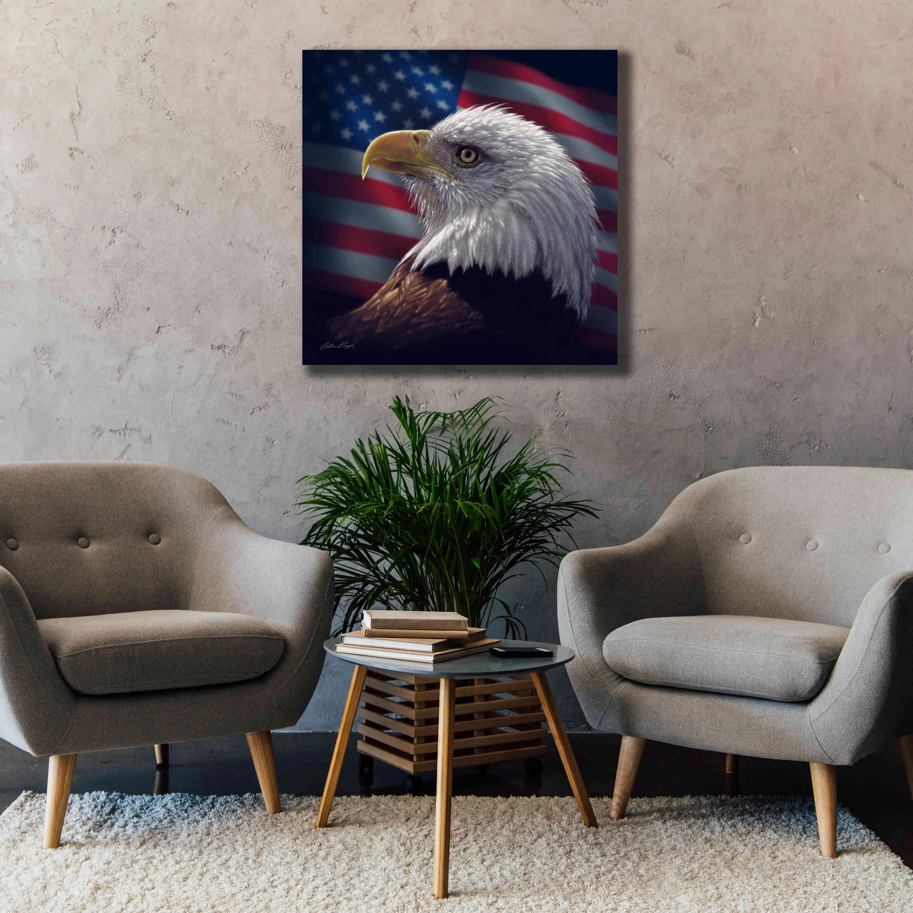 'American Bald Eagle' by Collin Bogle, Canvas Wall Art