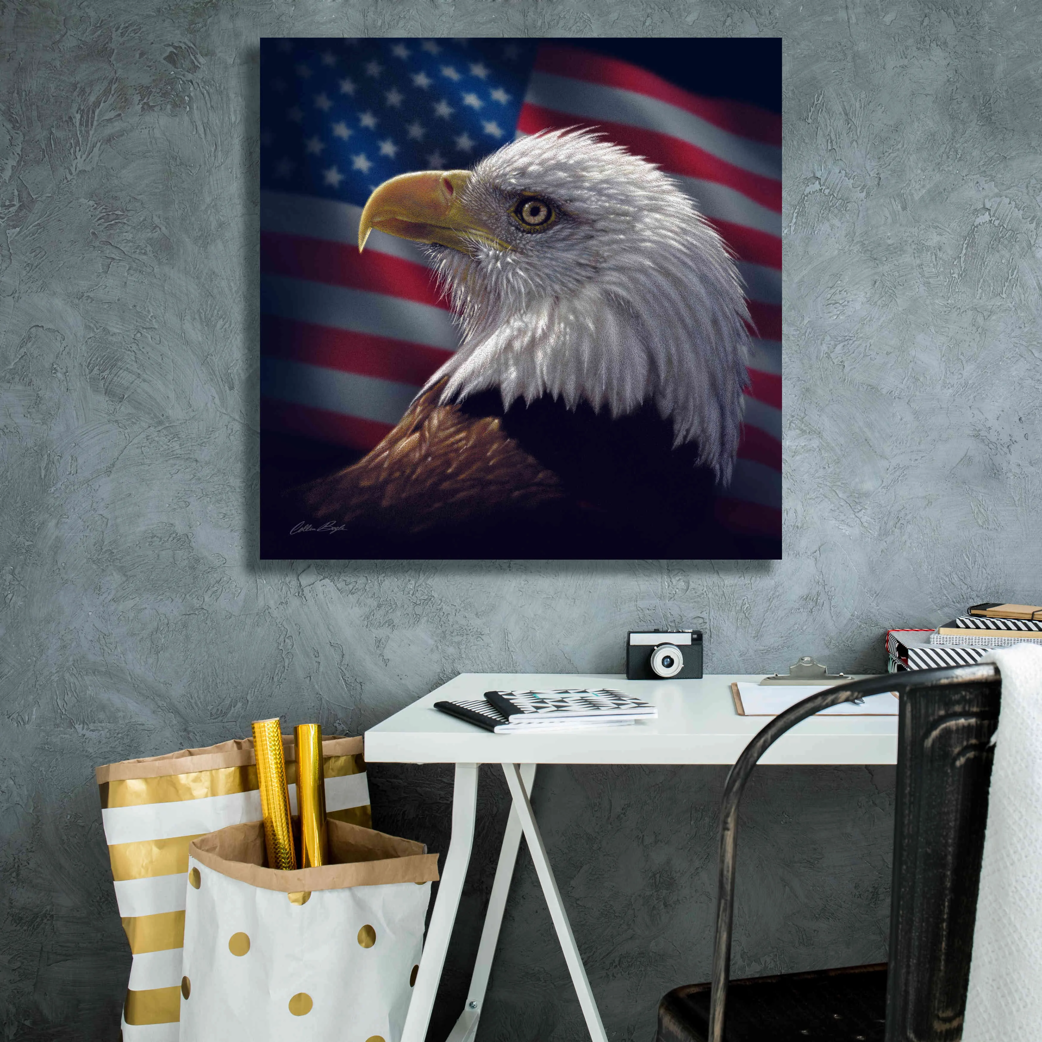 'American Bald Eagle' by Collin Bogle, Canvas Wall Art