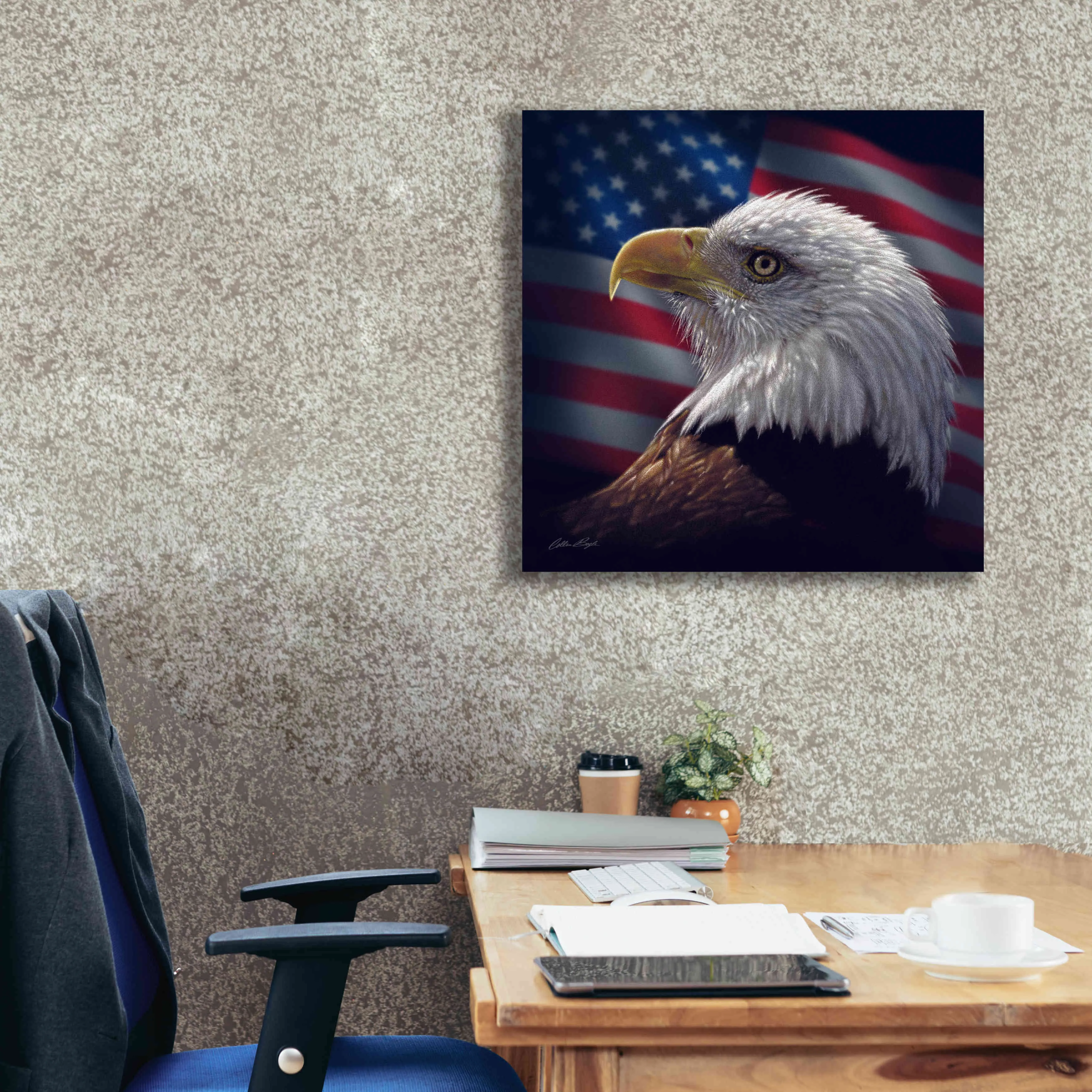 'American Bald Eagle' by Collin Bogle, Canvas Wall Art