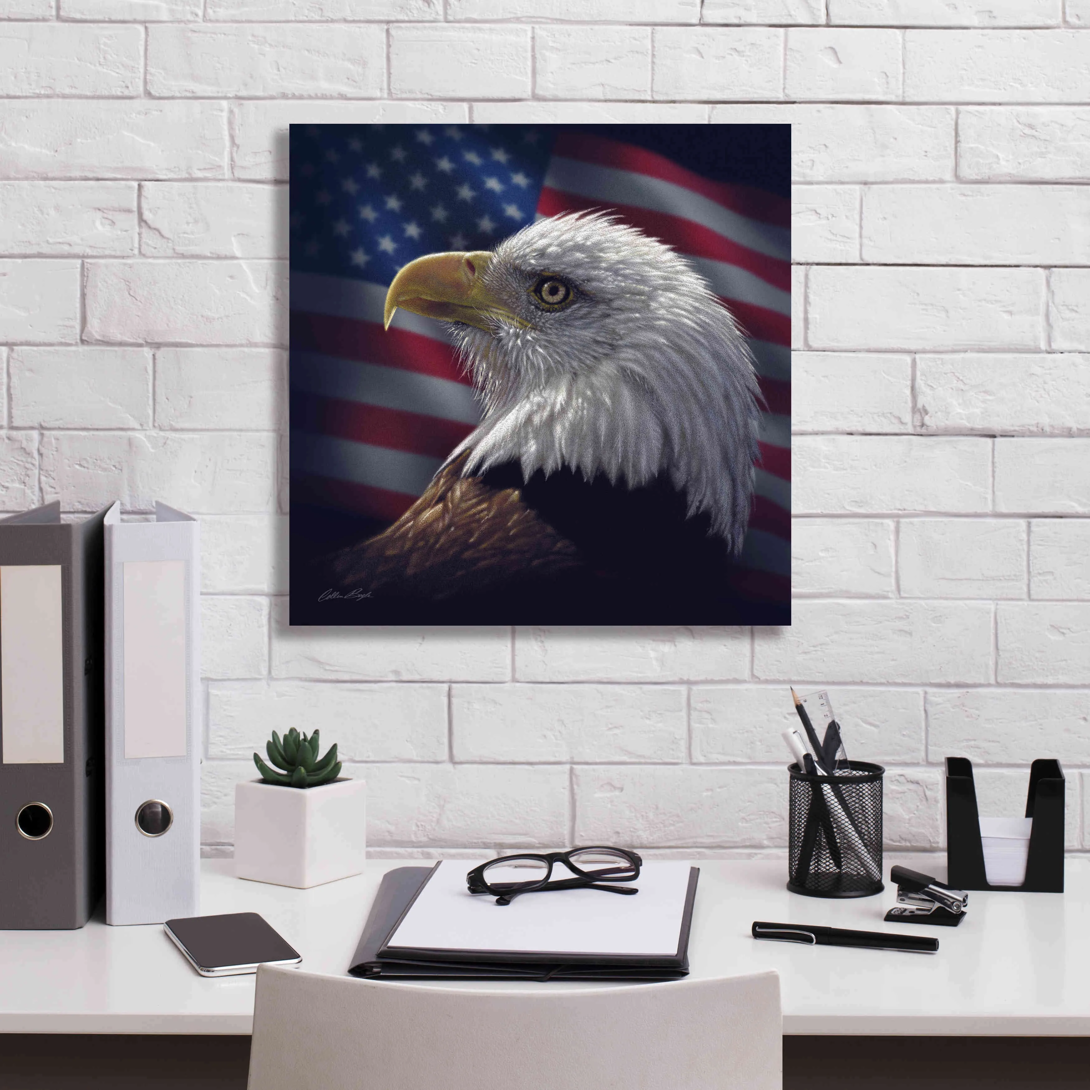 'American Bald Eagle' by Collin Bogle, Canvas Wall Art