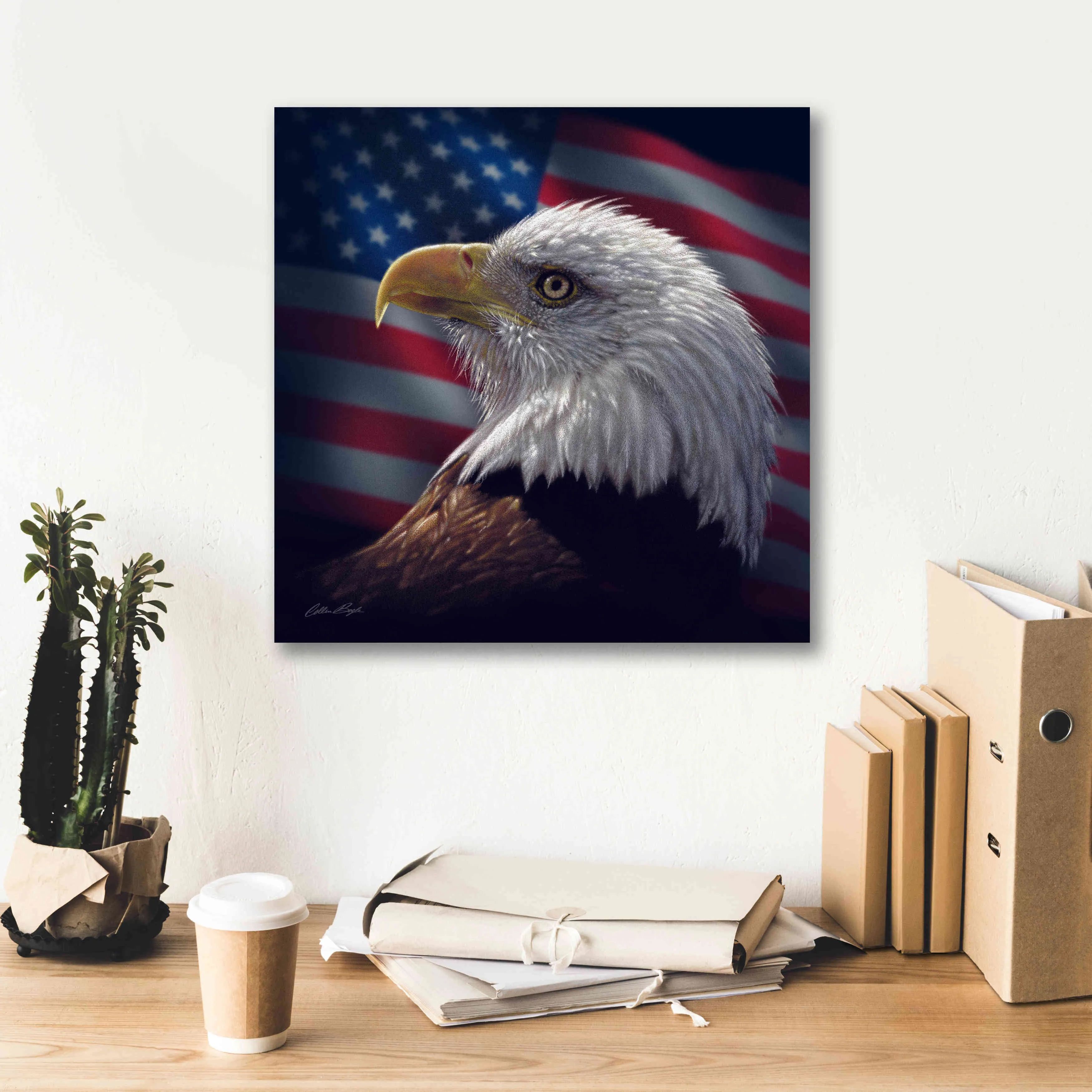 'American Bald Eagle' by Collin Bogle, Canvas Wall Art