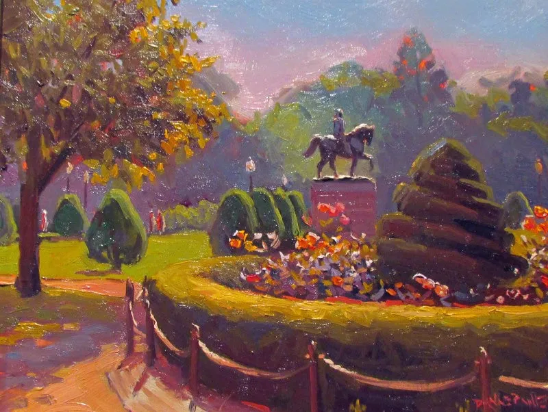 BACKLIT AT THE GARDEN  by Dianne Miller - Classic  Painting Boston Public Garden