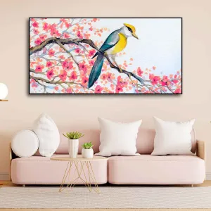 Beautiful Bird on Tree Branch Wall Painting