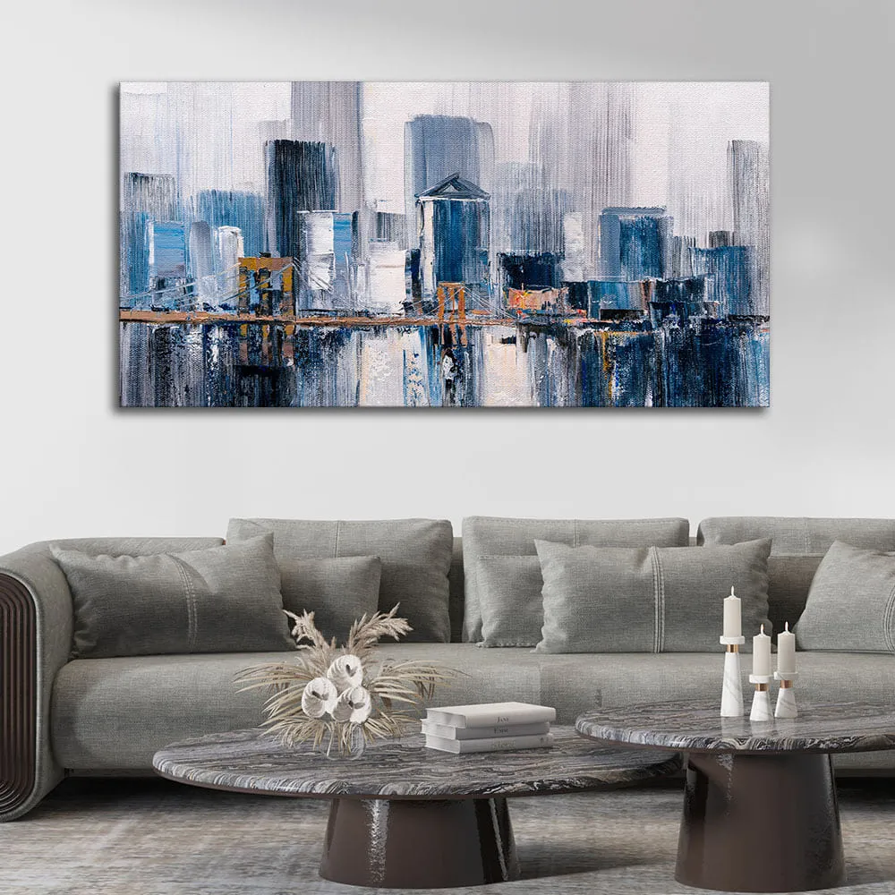 Beautiful Bridge of New York City Premium Canvas Wall Painting