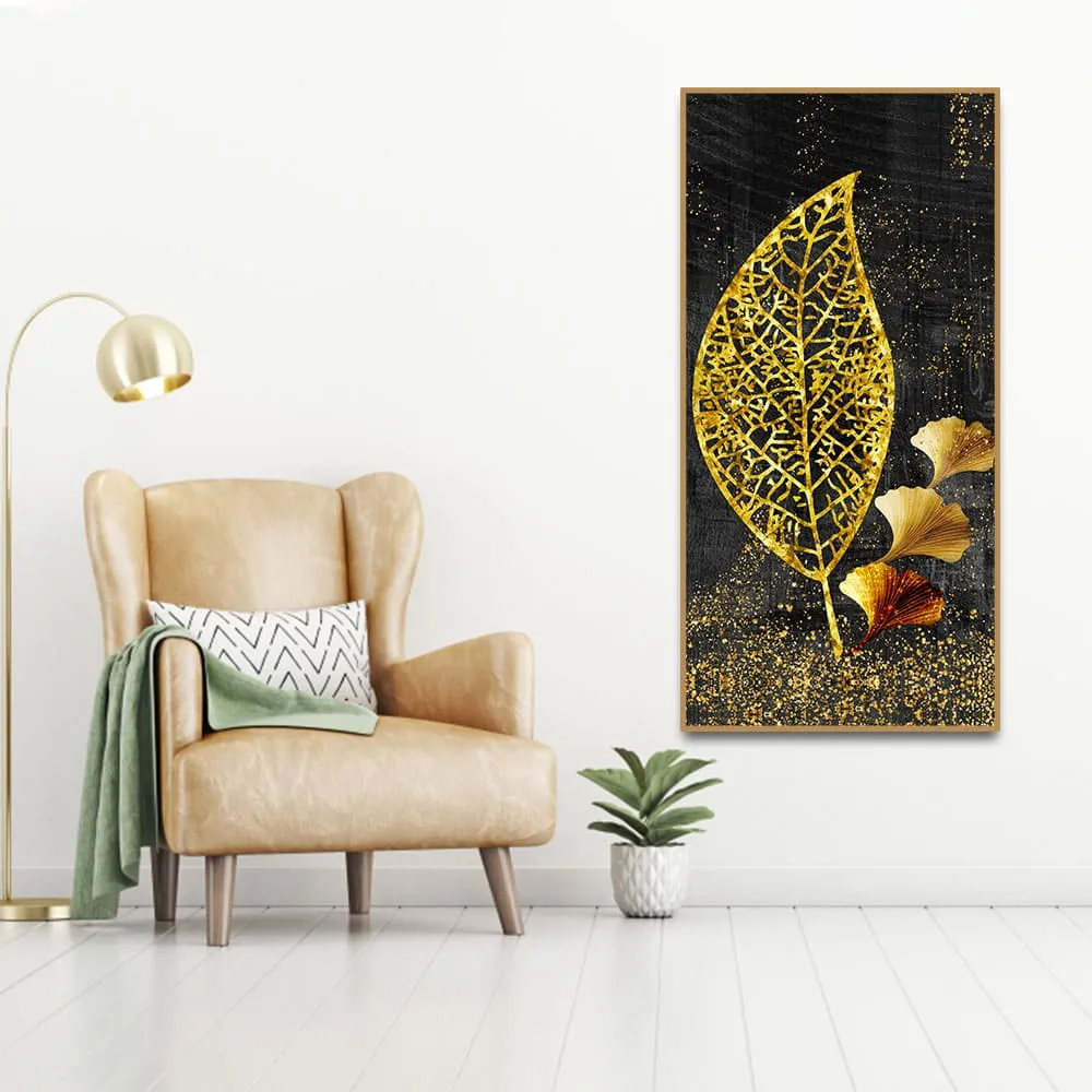 Beautiful Golden Ginkgo Leaf Canvas Wall Painting