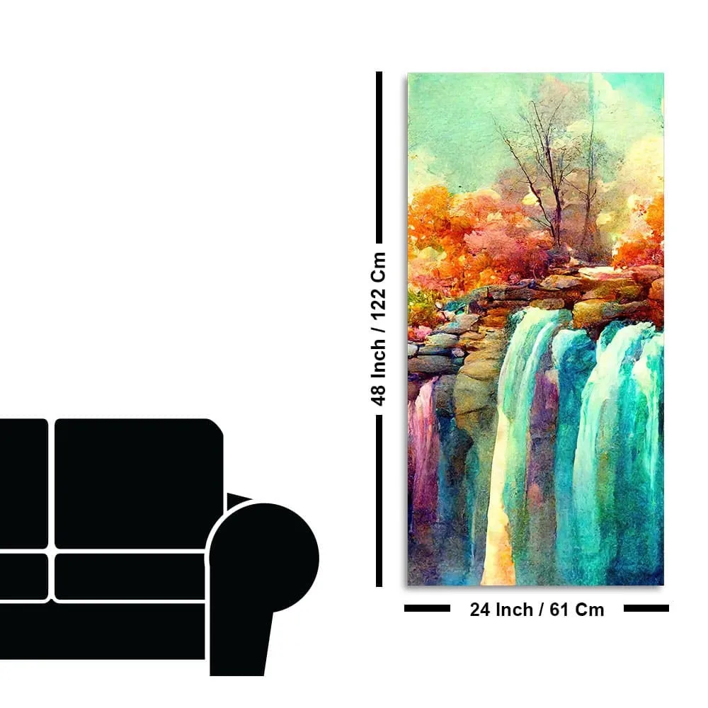 Beautiful Landscape Waterfall Scenery Canvas Wall Painting