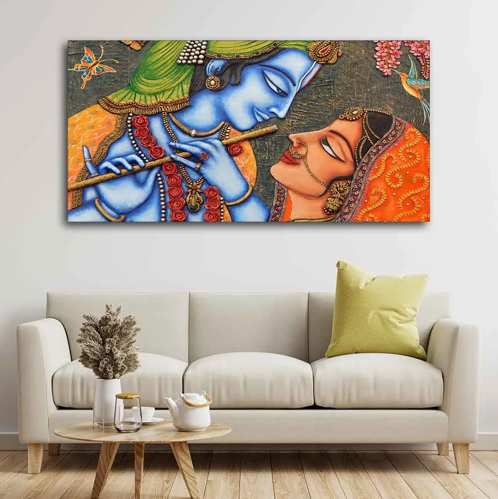 Beautiful Lord Radha Krishna Canvas Big Wall Painting Wall Art