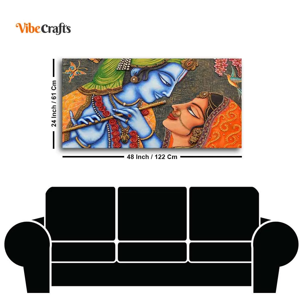 Beautiful Lord Radha Krishna Canvas Big Wall Painting Wall Art